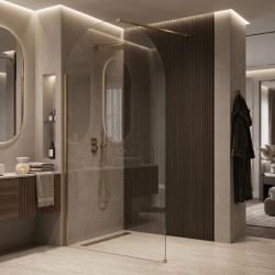 Ścianka prysznicowa Walk-In Rea Heaven Brush Gold 90