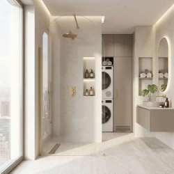 Ścianka prysznicowa Walk-In Rea Heaven Brush Gold 100
