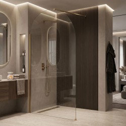Ścianka prysznicowa Walk-In Rea Heaven Brush Gold 100