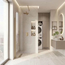 Ścianka prysznicowa Walk-In Rea Heaven Brush Gold 110
