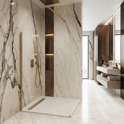 Ścianka prysznicowa Walk-In Rea Heaven Brush Gold 110