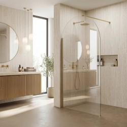Ścianka prysznicowa Walk-In Rea Heaven Brush Gold 120
