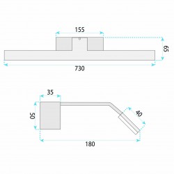 Kinkiet łazienkowy LED SWE006-1W 73cm Złoty