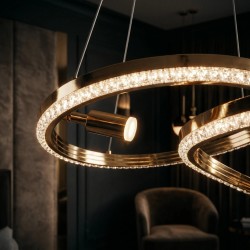 LAMPA SUFITOWA WISZĄCA LED G158-CP ZŁOTA