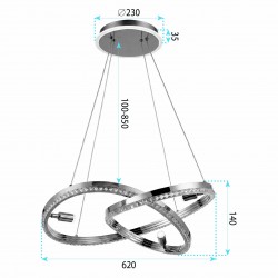 LAMPA SUFITOWA WISZĄCA LED G158-CP ZŁOTA