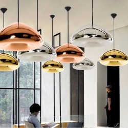 Lampa Sufitowa Wisząca Szklana Lustrzana APP323-1CP Złota