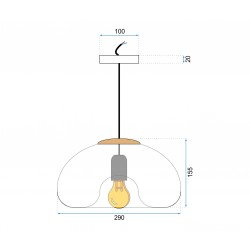 Lampa Sufitowa Wisząca Szklana Lustrzana APP323-1CP Złota