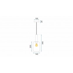 Lampa Sufitowa Wisząca Szklana APP458-1CP Pomarańczowa