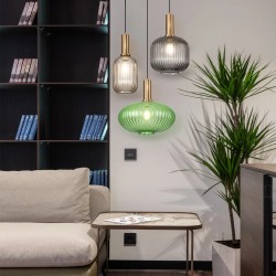 Lampa Sufitowa Wisząca Szklana APP459-1CP Zielona