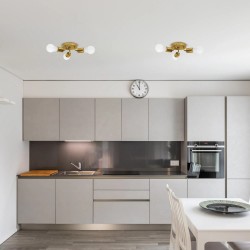 Lampa Sufitowa Potrójna Plafon Metalowa APP704-3C Złota