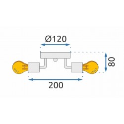 Lampa Sufitowa Potrójna Plafon Metalowa APP701-3C Czarna
