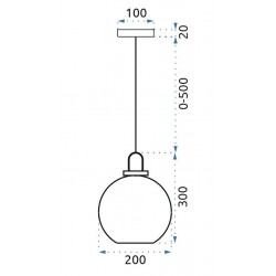 Lampa Sufitowa Wisząca Szklana Kula 20cm APP626-1CP