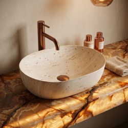 Umywalka Nablatowa REA Amelia Travertine Classic 48
