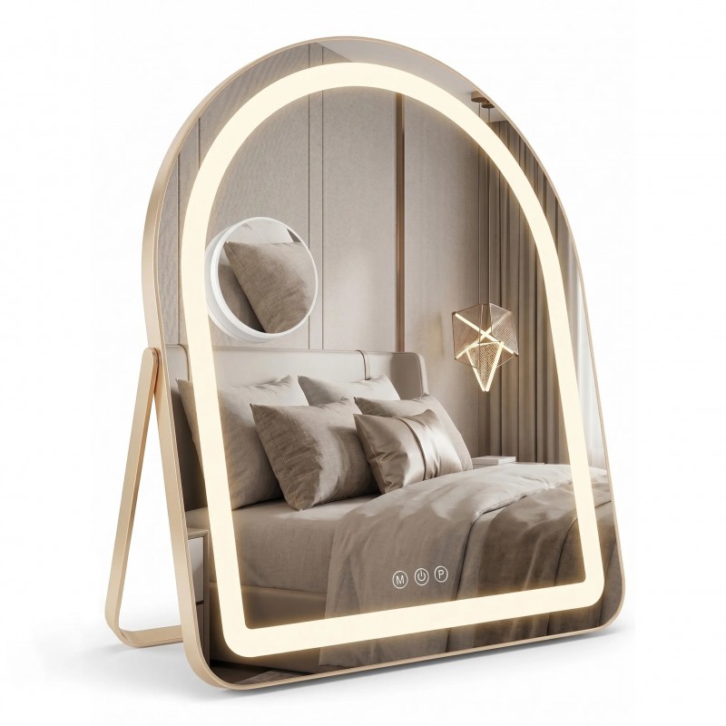 Lustro LED GLAM L.Gold 40x45cm