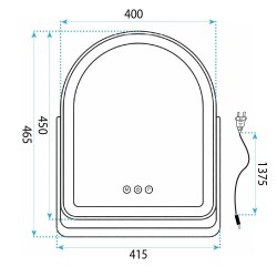 Lustro LED GLAM L.Gold 40x45cm