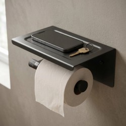 Uchwyt na papier toaletowy z półką 39105A ORI Tytan