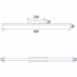 KINKIET ŁAZIENKOWY LED 60CM APP1855-1W BLACK
