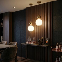 Lampa sufitowa wisząca LED LHJ115-1CP złota szczotkowana