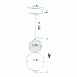 Lampa sufitowa wisząca LED LHJ115-1CP złota szczotkowana