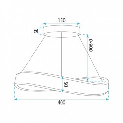 LAMPA SUFITOWA WISZĄCA SWE064-CP 40cm ZŁOTA