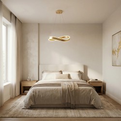 LAMPA SUFITOWA WISZĄCA SWE065-CP 40cm ZŁOTA SZCZOTKOWANA