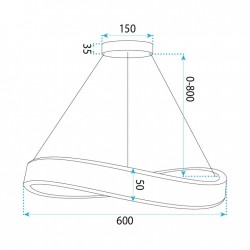 LAMPA SUFITOWA WISZĄCA SWE066-CP 60cm ZŁOTA