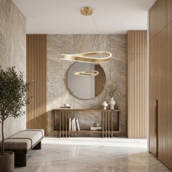 LAMPA SUFITOWA WISZĄCA SWE069-CP 80cm ZŁOTA SZCZOTKOWANA