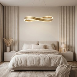 LAMPA SUFITOWA WISZĄCA SWE069-CP 80cm ZŁOTA SZCZOTKOWANA