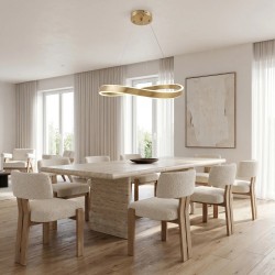 LAMPA SUFITOWA WISZĄCA SWE069-CP 80cm ZŁOTA SZCZOTKOWANA