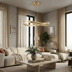 LAMPA SUFITOWA WISZĄCA SWE069-CP 80cm ZŁOTA SZCZOTKOWANA
