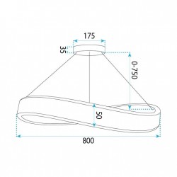 LAMPA SUFITOWA WISZĄCA SWE069-CP 80cm ZŁOTA SZCZOTKOWANA