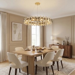 Lampa Wisząca z Kryształami SWE094-CP 60cm Złota