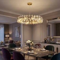 Lampa Wisząca z Kryształami SWE094-CP 60cm Złota