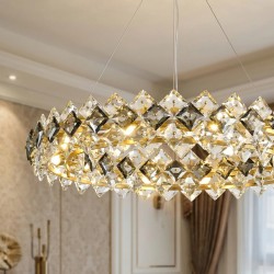 Lampa Wisząca z Kryształami SWE094-CP 60cm Złota