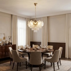 Lampa Wisząca z Kryształami SWE083-CP 40cm Złota