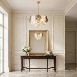 Lampa Wisząca z Kryształami SWE083-CP 40cm Złota