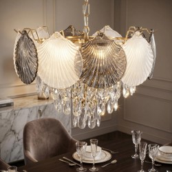 Lampa Wisząca z Kryształami SWE083-CP 40cm Złota