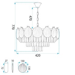 Lampa Wisząca z Kryształami SWE083-CP 40cm Złota