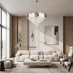 Lampa Wisząca z Kryształami SWE084-CP 60cm Złota