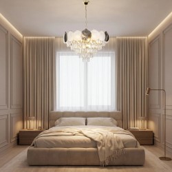 Lampa Wisząca z Kryształami SWE084-CP 60cm Złota