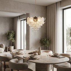 Lampa Wisząca z Kryształami SWE084-CP 60cm Złota