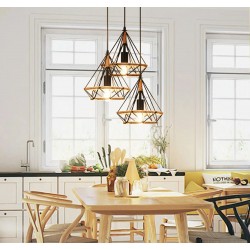 Lampa sufitowa geometryczna wisząca w stylu loft boho sznur APP678-1CP
