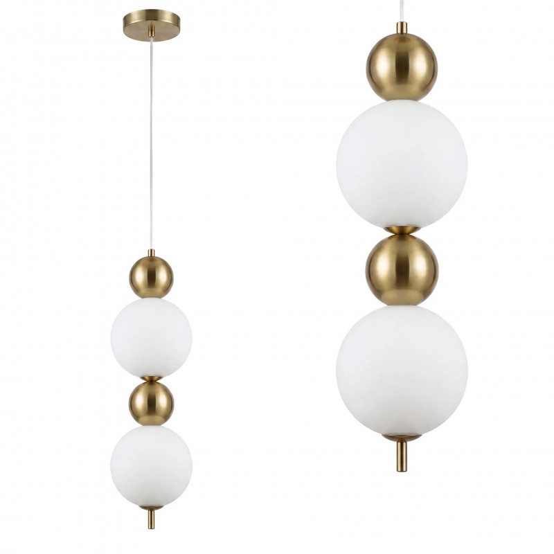 Lampa sufitowa wisząca LED LHJ116-2CP złota szczotkowana
