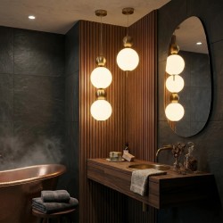 Lampa sufitowa wisząca LED LHJ116-2CP złota szczotkowana