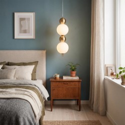 Lampa sufitowa wisząca LED LHJ116-2CP złota szczotkowana