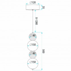 Lampa sufitowa wisząca LED LHJ116-2CP złota szczotkowana