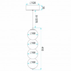 Lampa sufitowa wisząca LED LHJ118-4CP złota szczotkowana
