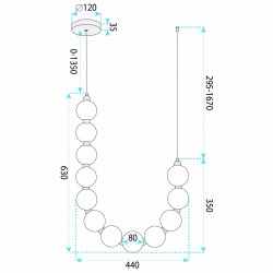 Lampa sufitowa wisząca LED LHJ119-CP złota szczotkowana