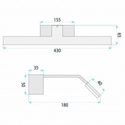 Kinkiet łazienkowy LED SWE010-1W 43cm Czarny