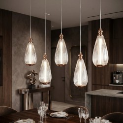 Lampa sufitowa wisząca LHJ120-CP jasne różowe złoto